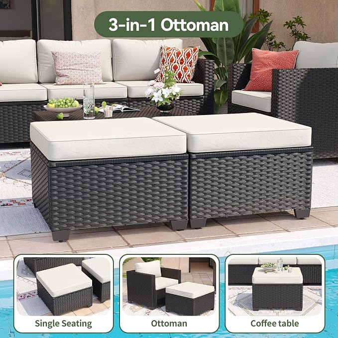 Aoxun 8 Piece Outdoor Patio Furniture Set 7 Seats, Outdoor Sectional - Image 7