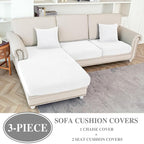 LA MEACK Couch Cushion Covers for Sectional Sofa L Shape Washable Separate Seat - Image 2