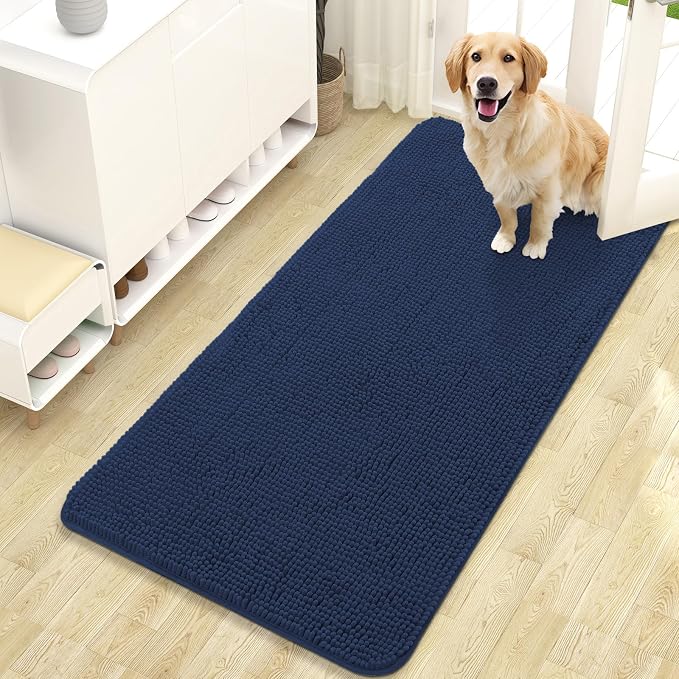 OLANLY Dog Door Mat for Muddy Paws 47x24, Super Absorbent Chenille Mud Mat | by OLANLY