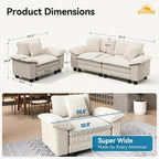 SUNSHINE VALLEY 87.5'' Oversized Loveseat Couch and Chair Set, 3-Seat Corduroy - Image 2