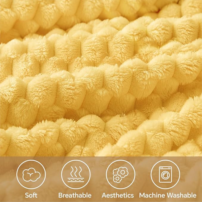 BEDELITE Yellow Throw Blanket for Couch, Soft Cozy Gifts for Women, 50 * 60 | - Image 3