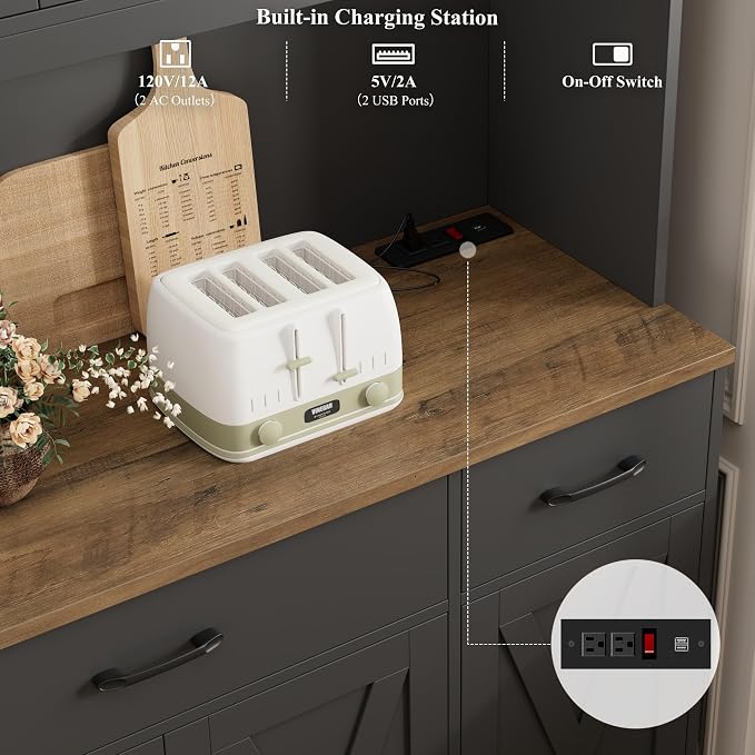 HOSTACK 71" Tall Pantry Cabinet - Image 6