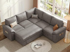 85 Inch Faux Leather Modular Sectional Sofa - Image 9