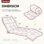 Outdoor Chaise Lounge Chair Cushion Waterproof 74.4 x 22 x 4.7 Inches Memory - Image 3