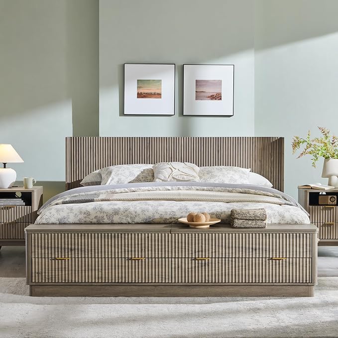 T4TREAM Fluted King Size Bed Frame - Image 3