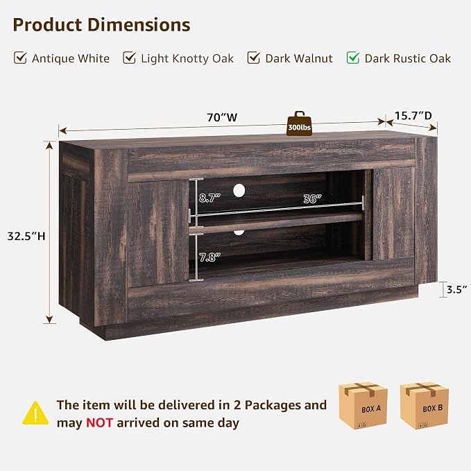 OKD Modern 70" TV Stand, Entertainment Center - Image 2