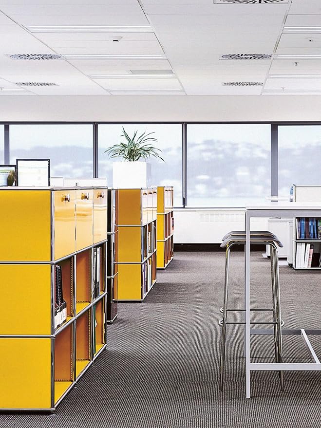 Modern Storage Cabinet Yellow F Versatile Free-Standing Organizer - Image 9