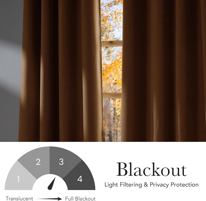 NICETOWN Faux Linen Gold Brown Blackout Curtains 84 inches Long - Image 6