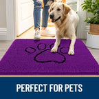 OLANLY Dog Door Mat for Muddy Paws 48x30, Paw Print Design Chenille Mud Mat | - Image 6