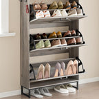 BORNOON Shoe Cabinet with 3 Flip Drawers Narrow Shoe Storage Cabinet Organizer - Image 6