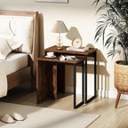 Giantex Nesting Coffee Table Set of 2, Rectangular Stackable Side Tables - Image 4