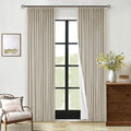 Oatmeal Pinch Pleated Full Blackout Curtains Linen Blend 80 Inches Long | Room by Twodrapes