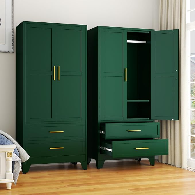 GAIOUS 71" Metal Wardrobe Cabinet by GAIOUS