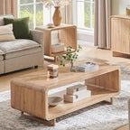IFGET 48" Modern Coffee Table, 2-Tier Minimalist Center Table - Image 3