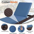 HOMREST Outdoor Chaise Lounge Chair Set of 2, Patio Wicker Lounge Chairs - Image 4