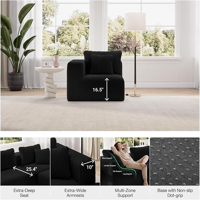 Novilla Modular Sectional Sofa, Modern Cloud Sectional Couch - Image 7