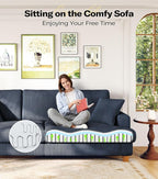 Kidirect 87in Corduroy Couch, Sofa No Tool Assembly, Comfy Couches - Image 8