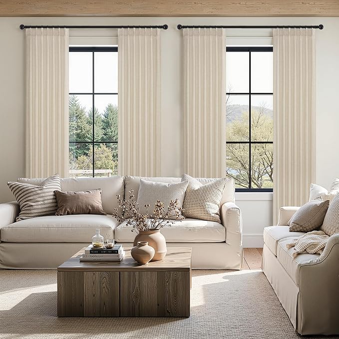 95 Inches Long Pinch Pleated Semi Sheer Curtains - Image 5