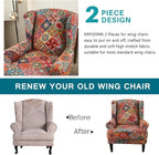 KRFOONN Stretch Wing Chair Slipcovers Printed 2 Piece Wingback Chair Covers - Image 3
