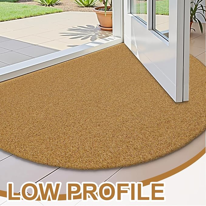 OLANLY Half Circle Front Door Mat, Low Profile Doormat, Stain and Fade Resistant - Image 3