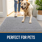 OLANLY Dog Door Mat for Muddy Paws 50x30, Super Absorbent Chenille Mud Mat | - Image 6