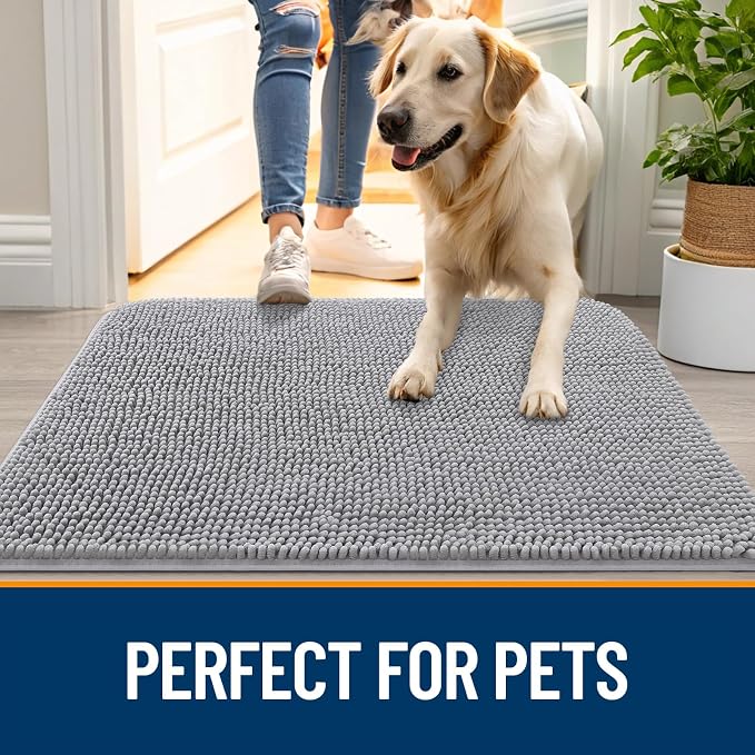 OLANLY Dog Door Mat for Muddy Paws 70x24, Super Absorbent Chenille Mud Mat | - Image 6