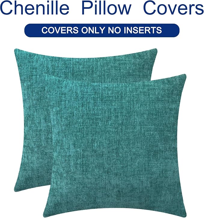 CaliTime Decorative Couch Throw Pillow Covers 16 X 16 Inches Teal | Pack of 2 - Image 6