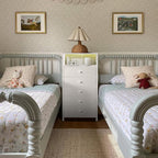 BOLUO White Dresser with 5 Drawers Tall Nightstand with Charging Station and - Image 8