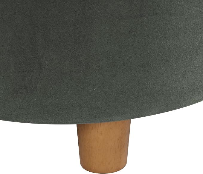 Homepop Home Decor | Upholstered Round Storage Ottoman | Ottoman - Image 7