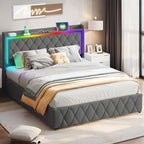 Modern Multi-Color LED Light Queen Bed Frame - Image 4
