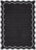 GarveeHome Scalloped Area Rugs 8x10 Large Black Washable Living Room Rug | Soft by GarveeHome