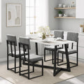 HUGROVE 5 Piece Dining Set, 47.24'' Faux Marble Dining Table Set by HUGROVE