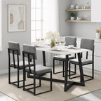 HUGROVE 5 Piece Dining Set, 47.24'' Faux Marble Dining Table Set by HUGROVE