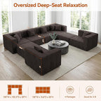 MONVANE Modular Sectional Sofa, Oversized 8 Seat Convertible U Shaped Couch - Image 3