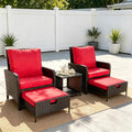 5 Pieces Outdoor Patio Wicker Chairs by Unknown