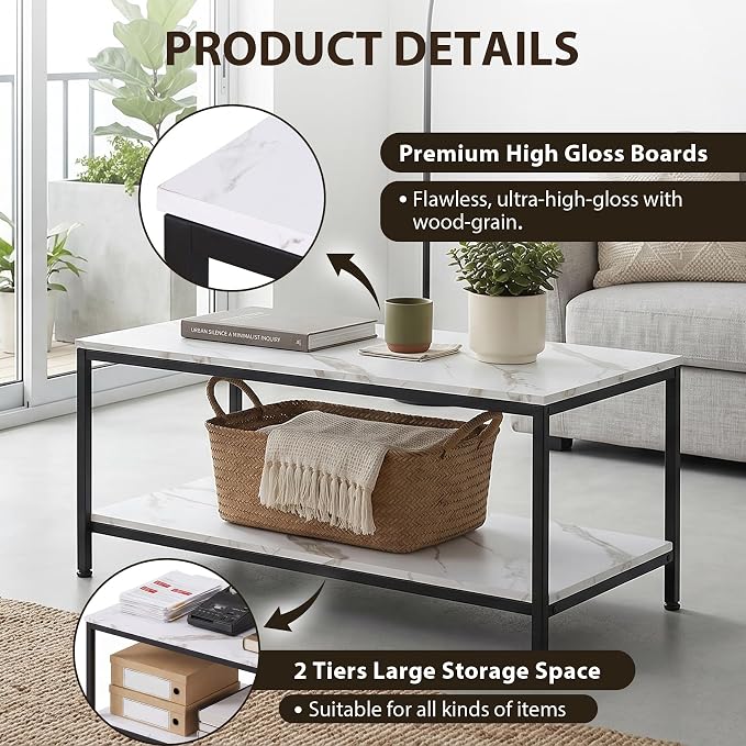 ZenStyle Industrial Coffee Table - Image 6
