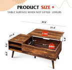 WLIVE Coffee Table, 47“ Lift Top Coffee Tables - Image 3