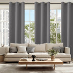 Blackout Curtains for Bedroom 42 x 84 Inch Long Light Grey 2 Panels | Thermal - Image 6