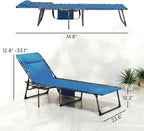 Outsunny Folding Chaise Lounge Chair Outdoor Tanning Chair - Image 3