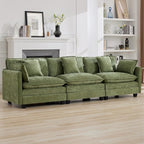 111'' Sectional Cloud Deep Seat Couch, Modern Comfy Chenille Modular Sectional - Image 7