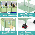 2in1 Baby Diaper Caddy Organizer Cart, 3-Tier Rolling Cart, Metal Diaper Caddy - Image 6
