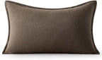 MIULEE Decorative Linen Lumbar Pillow Cover 12x20 Inch Dark Coffee | Fall - Image 7