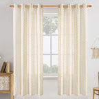 BGment Mustard Yellow Vintage Floral Linen Curtains - Image 9