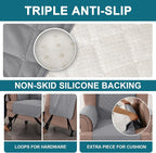 Turquoize 100% Waterproof Wing Chair Cover Wing Armchair Slipcovers Chair Couch - Image 4