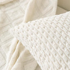 Set of 4 Grey White Taupe Decorative Throw Pillow Covers 18x18 Inch Corduroy - Image 4