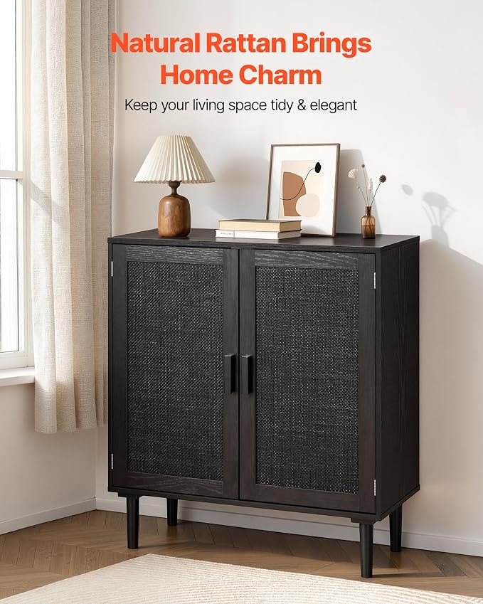 VEVOR Buffet Cabinet, Rattan Sideboard Cabinet - Image 4