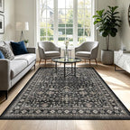 Grey Area Rug 8x10 for Living Room Bedroom | Stain Resistant; Non Slip;Machine - Image 5