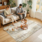 RELEANY Washable 4'x6' Abstract Area Rug - Image 2