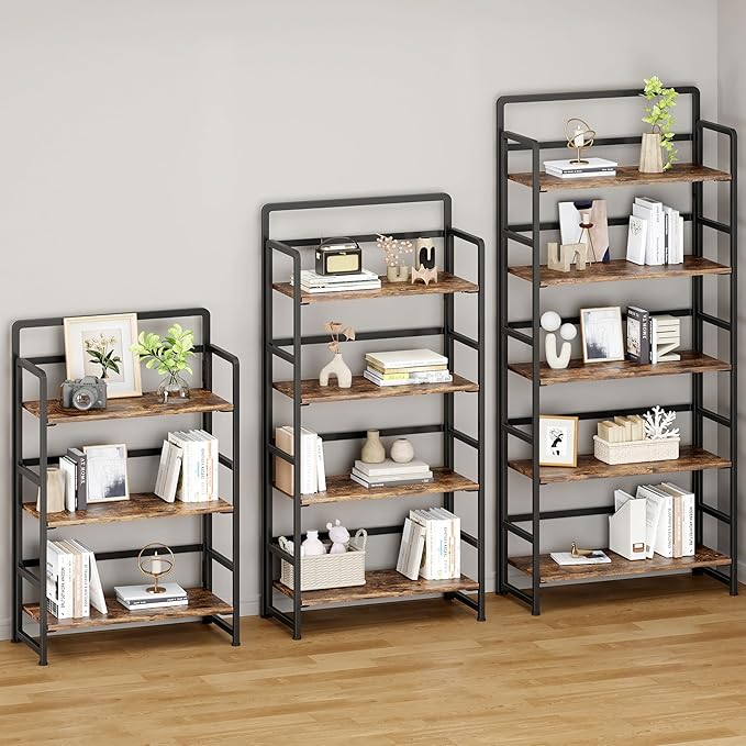 No Assembly Folding Bookshelf, 5 Tiers Collapsible Book Shelf - Image 5