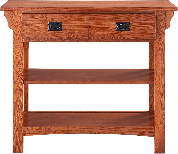 Leick Home Mission Impeccable Bookshelf, Solid Wood, 2 Drawers, 2 Shelves - Image 4